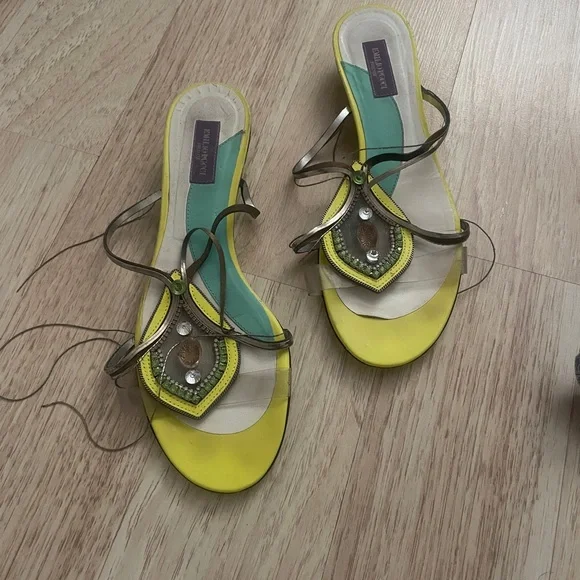 Emilio Pucci Yellow and Green Sandals - Picture 1 of 4